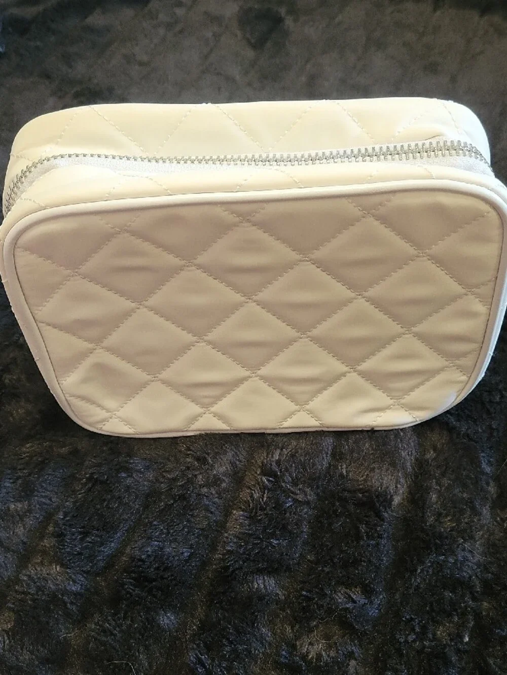 Trish McEvoy White Quilted Cosmetic Pouch